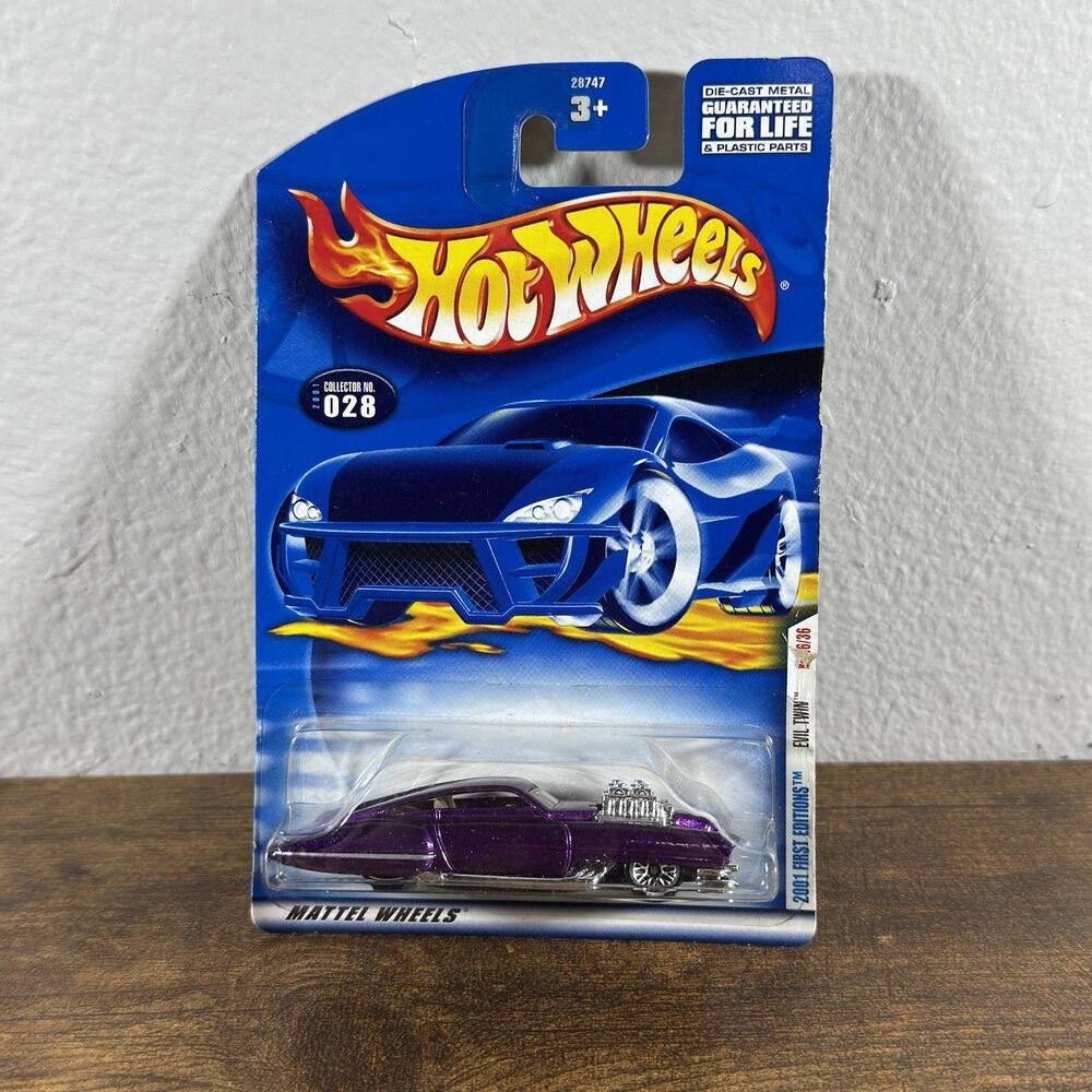 HOT WHEELS 2001 FIRST EDITIONS 16/36 EVIL TWIN #028 Metallic Purple 28747 Mattel